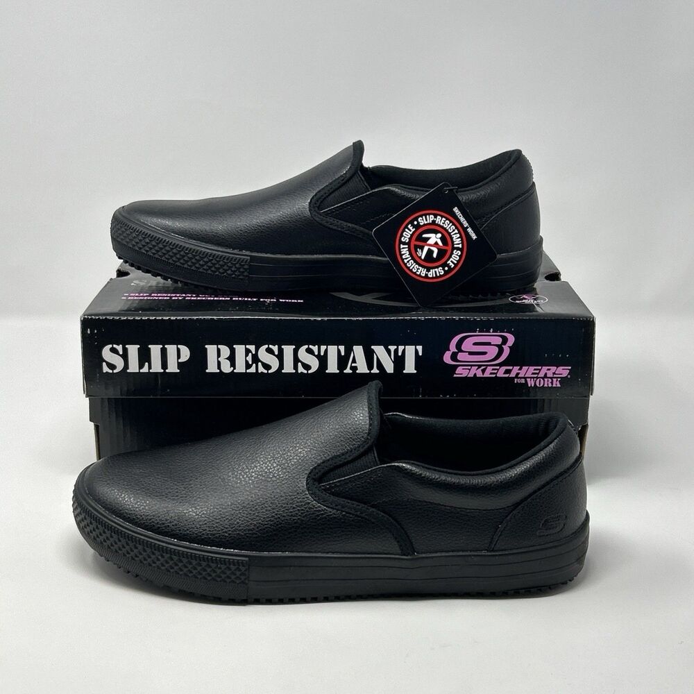 NWT Skechers Gibson Slip Resistant Work Shoes Women’s 9.5 Black
